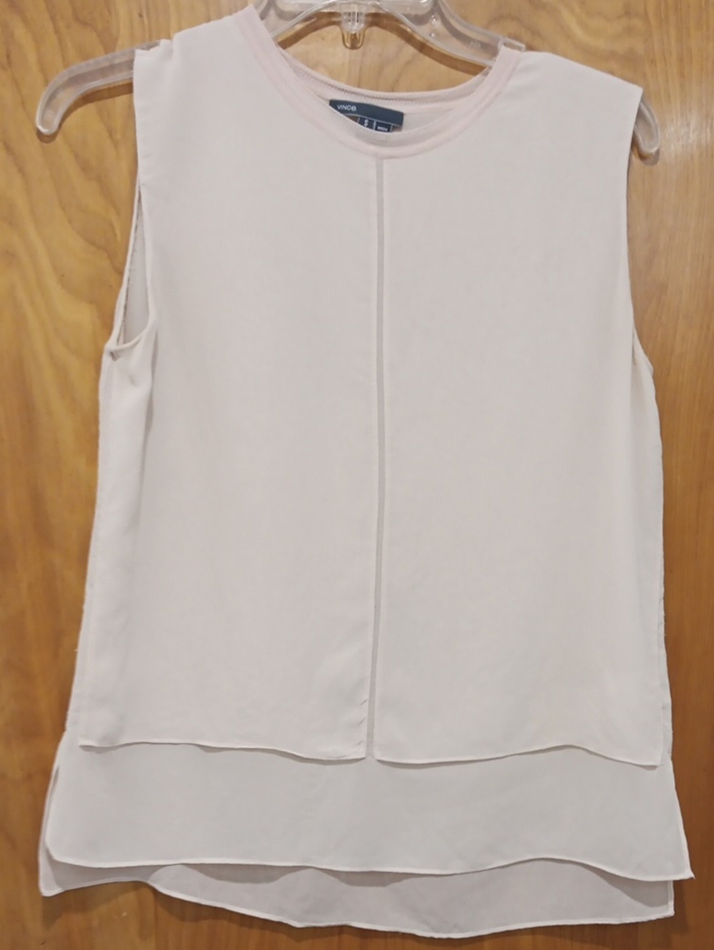 Vince Layered Sleeveless Shell in Pale Pink